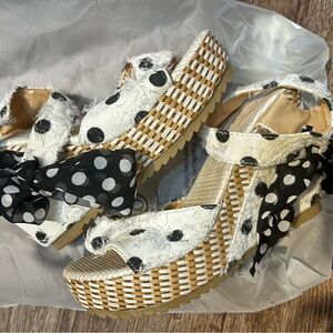 Polka Dot Wedge Sandals